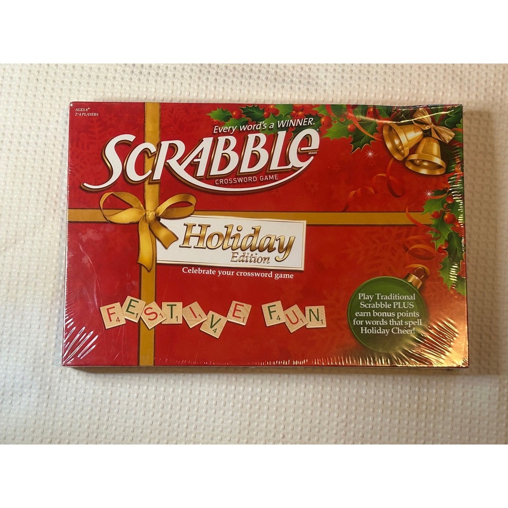 Scrabble Holiday Edition Crossword Board Game USAopoly New Sealed Christmas XMAS